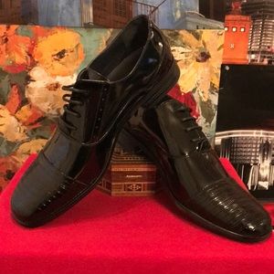 Alberto Fellini Cap Toe patent shoes